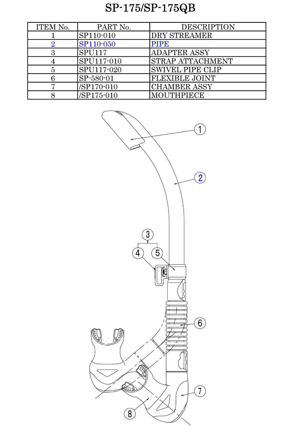 SP-175/SP-175QB 用部品