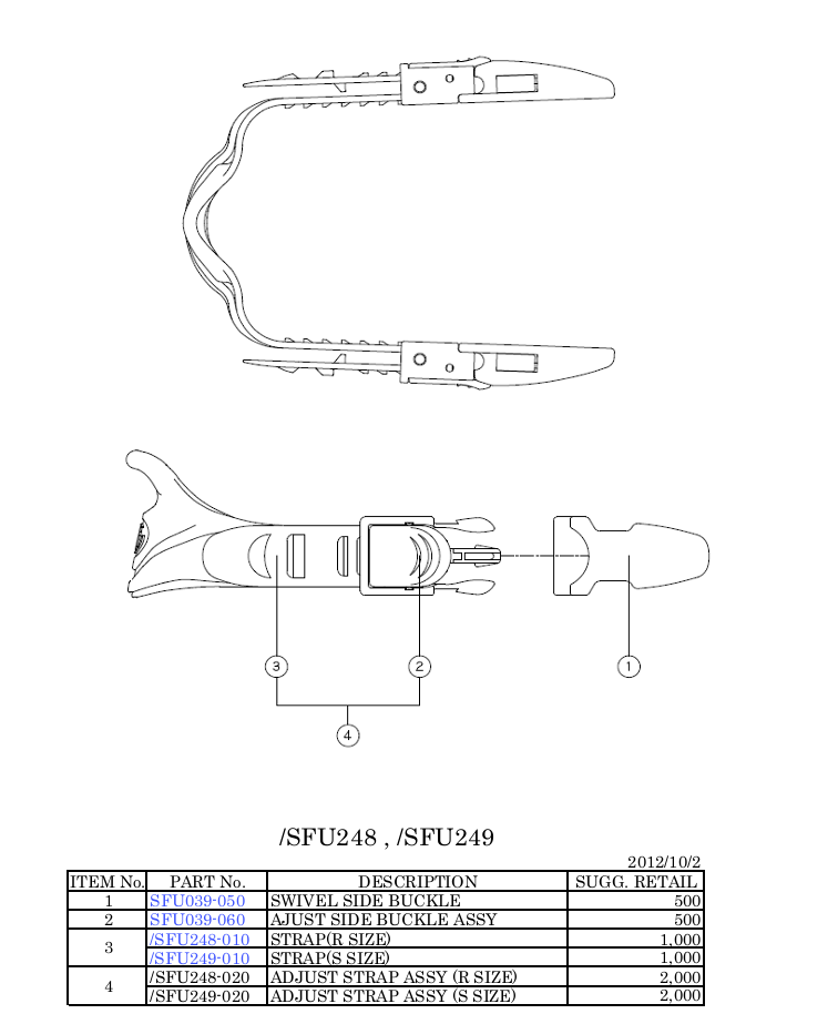 フィンストラップ　/SFU248 　 /SFU249
